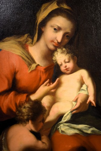 Vierge à l'Enfant avec le petit Saint Jean - Atelier Jacopo AmigonI (1682-1752) - Romano Ischia